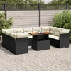Image de Vidaxl Salon De Jardin 10 Pcs Avec Coussins Noir RÃ©sine TressÃ©e