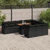 Image de Vidaxl Salon De Jardin 11 Pcs Avec Coussins Noir RÃ©sine TressÃ©e