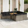 Image de Vidaxl Salon De Jardin 11 Pcs Avec Coussins Gris RÃ©sine TressÃ©e