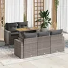 Image de Vidaxl Salon De Jardin 6 Pcs Avec Coussins Gris RÃ©sine TressÃ©e