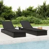 Image de Vidaxl Salon De Jardin 7 Pcs Avec Coussins Noir RÃ©sine TressÃ©e
