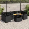 Image de Vidaxl Salon De Jardin 8 Pcs Avec Coussins Noir RÃ©sine TressÃ©e