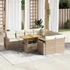 Image de Vidaxl Salon De Jardin Avec Coussins 9 Pcs Beige RÃ©sine TressÃ©e