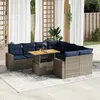 Image de Vidaxl Salon De Jardin 9 Pcs Avec Coussins Gris RÃ©sine TressÃ©e