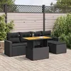 Image de Vidaxl Salon De Jardin 6 Pcs Avec Coussins Noir RÃ©sine TressÃ©e