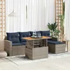Image de Vidaxl Salon De Jardin 6 Pcs Avec Coussins Gris RÃ©sine TressÃ©e
