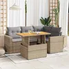 Image de Vidaxl Salon De Jardin Avec Coussins 5 Pcs Beige RÃ©sine TressÃ©e