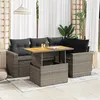 Image de Vidaxl Salon De Jardin 5 Pcs Avec Coussins Gris RÃ©sine TressÃ©e