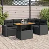 Image de Vidaxl Salon De Jardin 6 Pcs Avec Coussins Noir RÃ©sine TressÃ©e