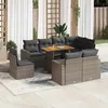 Image de Vidaxl Salon De Jardin 9 Pcs Avec Coussins Gris RÃ©sine TressÃ©e