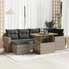 Image de Vidaxl Salon De Jardin Avec Coussins 7 Pcs Gris RÃ©sine TressÃ©e