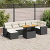 Image de Vidaxl Salon De Jardin 8 Pcs Avec Coussins Noir RÃ©sine TressÃ©e