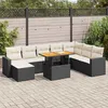 Image de Vidaxl Salon De Jardin 9 Pcs Avec Coussins Noir RÃ©sine TressÃ©e