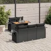 Image de Vidaxl Salon De Jardin 6 Pcs Avec Coussins Noir RÃ©sine TressÃ©e