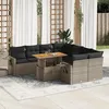 Image de Vidaxl Salon De Jardin 9 Pcs Avec Coussins Gris RÃ©sine TressÃ©e