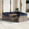 Image de Vidaxl Salon De Jardin 9 Pcs Avec Coussins Gris RÃ©sine TressÃ©e