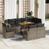 Image de Vidaxl Salon De Jardin 9 Pcs Avec Coussins Gris RÃ©sine TressÃ©e