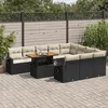 Image de Vidaxl Salon De Jardin 11 Pcs Avec Coussins Noir RÃ©sine TressÃ©e