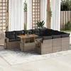 Image de Vidaxl Salon De Jardin 11 Pcs Avec Coussins Gris RÃ©sine TressÃ©e