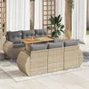 Image de Vidaxl Salon De Jardin Avec Coussins 7 Pcs Beige RÃ©sine TressÃ©e