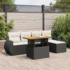Image de Vidaxl Salon De Jardin 6 Pcs Avec Coussins Noir RÃ©sine TressÃ©e