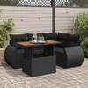 Image de Vidaxl Salon De Jardin 5 Pcs Avec Coussins Noir RÃ©sine TressÃ©e