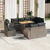 Image de Vidaxl Salon De Jardin 9 Pcs Avec Coussins Gris RÃ©sine TressÃ©e