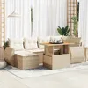 Image de Vidaxl Salon De Jardin Avec Coussins 7 Pcs Beige RÃ©sine TressÃ©e