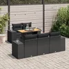 Image de Vidaxl Salon De Jardin 6 Pcs Avec Coussins Noir RÃ©sine TressÃ©e