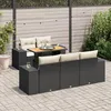 Image de Vidaxl Salon De Jardin 6 Pcs Avec Coussins Noir RÃ©sine TressÃ©e