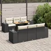 Image de Vidaxl Salon De Jardin 7 Pcs Avec Coussins Noir RÃ©sine TressÃ©e