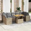 Image de Vidaxl Salon De Jardin Avec Coussins 8 Pcs Beige RÃ©sine TressÃ©e