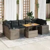 Image de Vidaxl Salon De Jardin 8 Pcs Avec Coussins Gris RÃ©sine TressÃ©e