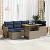 Image de Vidaxl Salon De Jardin Avec Coussins 7 Pcs Gris RÃ©sine TressÃ©e