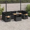 Image de Vidaxl Salon De Jardin Avec Coussins 8 Pcs Noir RÃ©sine TressÃ©e Acacia
