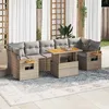 Image de Vidaxl Salon De Jardin Avec Coussins 8 Pcs Beige RÃ©sine TressÃ©e Acacia