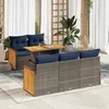 Image de Vidaxl Salon De Jardin Avec Coussins 6 Pcs Gris RÃ©sine TressÃ©e Acacia