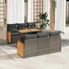 Image de Vidaxl Salon De Jardin Avec Coussins 7 Pcs Gris RÃ©sine TressÃ©e Acacia