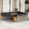 Image de Vidaxl Ensemble De CanapÃ©s De Jardin 11 Pcs Et Coussins Rotin Acacia