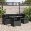 Image de Vidaxl Salon De Jardin 6 Pcs Avec Coussins Noir RÃ©sine TressÃ©e