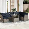 Image de Vidaxl Salon De Jardin Avec Coussins 9 Pcs Gris RÃ©sine TressÃ©e Acacia