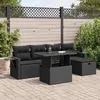 Image de Vidaxl Salon De Jardin 6 Pcs Avec Coussins Noir RÃ©sine TressÃ©e