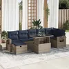 Image de Vidaxl Salon De Jardin 8pcs Avec Coussins Marron RÃ©sine TressÃ©e Acacia