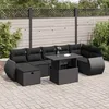 Image de Vidaxl Salon De Jardin 8 Pcs Avec Coussins Noir RÃ©sine TressÃ©e