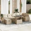 Image de Vidaxl Salon De Jardin Avec Coussins 8 Pcs Beige RÃ©sine TressÃ©e