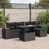 Image de Vidaxl Salon De Jardin 6 Pcs Avec Coussins Noir RÃ©sine TressÃ©e