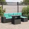 Image de Vidaxl Salon De Jardin Avec Coussins 6 Pcs Gris RÃ©sine TressÃ©e Acacia