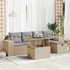 Image de Vidaxl Salon De Jardin Avec Coussins 6 Pcs Beige RÃ©sine TressÃ©e