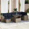 Image de Vidaxl Salon De Jardin 8pcs Avec Coussins Marron RÃ©sine TressÃ©e Acacia