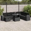 Image de Vidaxl Salon De Jardin 9 Pcs Avec Coussins Noir RÃ©sine TressÃ©e